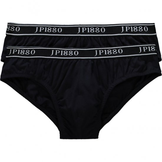 JP1880 Briefs Stretch Cotton 2-Pack Black - Apatinis trikotažas ir plaukimo apranga - Apatinis trikotažas - 2XL-8XL