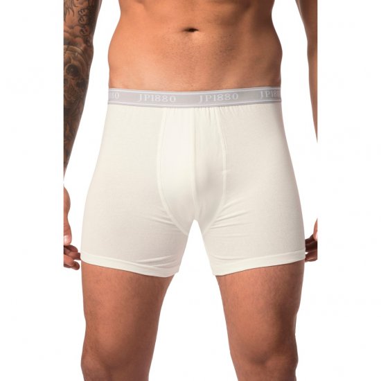 JP1880 Boxershorts Flexnamic OEKO-TEX Mid 2-Pack Grey/Off-White - Apatinis trikotažas ir plaukimo apranga - Apatinis trikotažas - 2XL-8XL