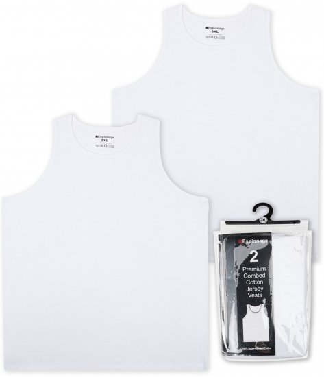 Espionage U011 Twin Pack Tanktop White - Apatiniai marškiniai - 