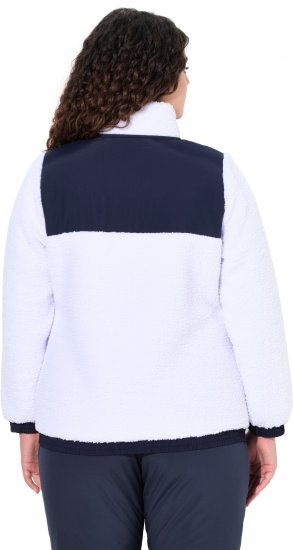 Ulla Popken Color Block Teddy Fleece Jacket Snow White - Megztiniai ir džemperiai - 