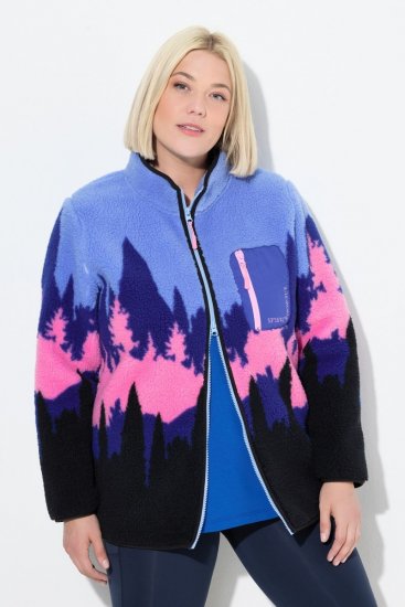 Ulla Popken Alpine Landscape Fleece Jacket Cloud Blue - Megztiniai ir džemperiai - Jaukūs džemperiai ir megztiniai