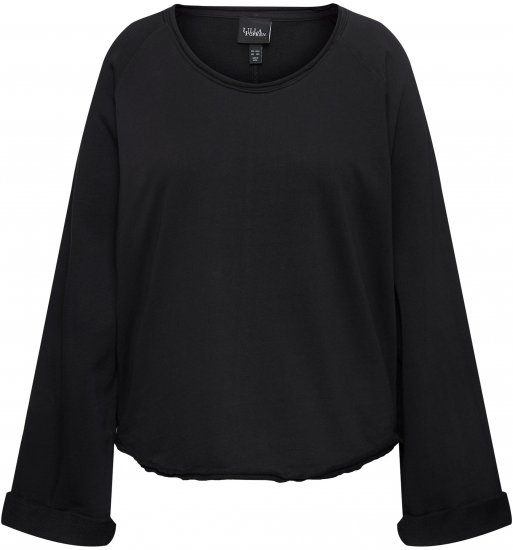 Ulla Popken Rolled Edge Long Sleeve Sweatshirt Black - Megztiniai ir džemperiai - 