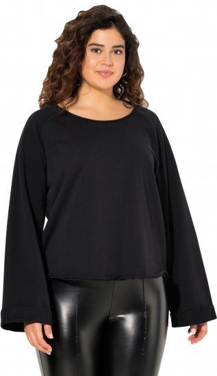 Ulla Popken Rolled Edge Long Sleeve Sweatshirt Black - Megztiniai ir džemperiai - 