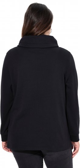 Ulla Popken Ribbon Detail Turtleneck Sweatshirt Black - Megztiniai ir džemperiai - 