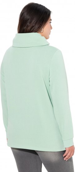 Ulla Popken Ribbon Detail Turtleneck Sweatshirt Mint Green - Megztiniai ir džemperiai - 