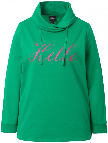 Ulla Popken HELLO Classic Fit Stand-Up Collar Sweatshirt Emerald Green - Megztiniai ir džemperiai - 
