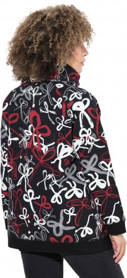 Ulla Popken Ribbon Print Turtleneck Sweatshirt Black - Megztiniai ir džemperiai - 
