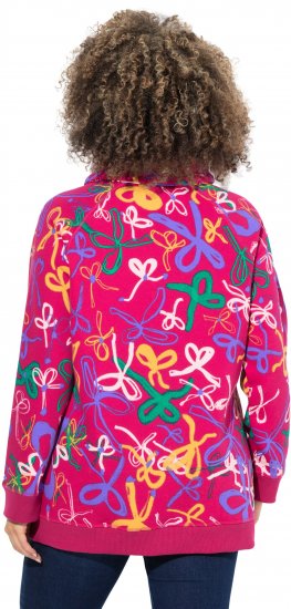 Ulla Popken Ribbon Print Turtleneck Sweatshirt Cherry Red - Megztiniai ir džemperiai - 