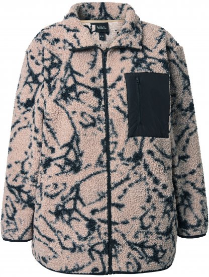 Ulla Popken Marble Print Teddy Fleece Jacket Dark Putty - Megztiniai ir džemperiai - 