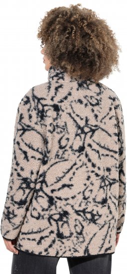 Ulla Popken Marble Print Teddy Fleece Jacket Dark Putty - Megztiniai ir džemperiai - 