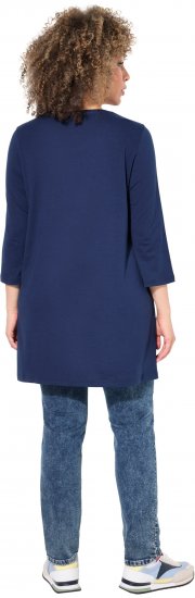 Ulla Popken Floral Motif 3/4 Sleeve Tunic Tee Ink Blue - Spausdinti marškinėliai moterims - 