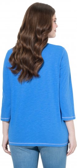 Ulla Popken Make It Amazing 3/4 Sleeve Graphic Tee Pacific Blue - Spausdinti marškinėliai moterims - 