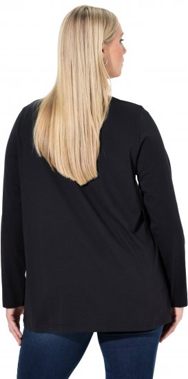 Ulla Popken Sequined Puppy Long Sleeve Graphic Tee Black - Spausdinti marškinėliai moterims - 