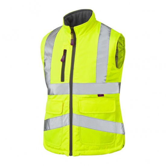 Leo Sandymere EcoViz Women's Bodywarmer Yellow - Darbo drabužiai - 