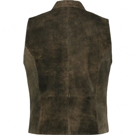 jP1880 Finest Goat Suede Traditional Vest Dark Brown - Trachten & Oktoberfest - Oktoberfest apranga didelių dydžių (Trachten)
