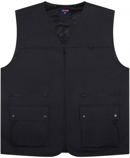 Espionage JT126 Multi Pocket Utility Gilet Black - Liemenės - Liemenės didelių dydžių