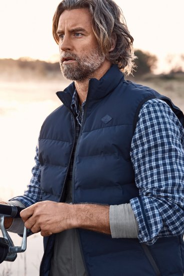 JP1880 Quilted Gilet Stand-up Collar Navy - Didelės vyriškos striukės - Didelės vyriškos striukės