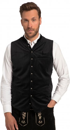 JP1880 Velvet Vest Traditional Black - Didelių dydžių drabužiai - Didelių dydžių rūbai vyrams