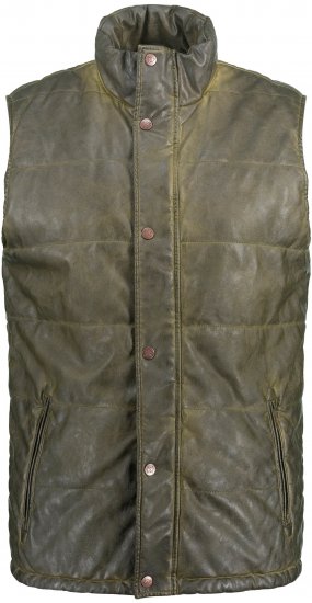 JP1880 Quilted Gilet Vintage Leather Green - Didelės vyriškos striukės - Didelės vyriškos striukės