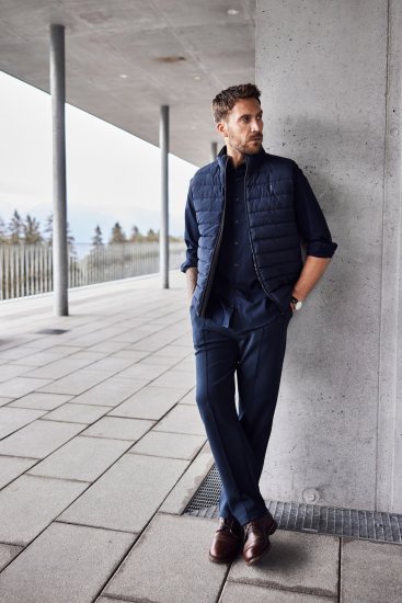JP1880 Quilted Vest Techno Down Padding Navy - Didelės vyriškos striukės - Didelės vyriškos striukės