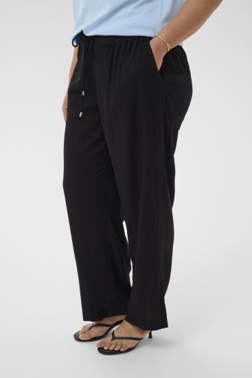 Kaffe Curve Mille Wide Pants Black Deep - Medžiaginės kelnės - 