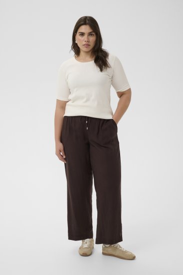 Kaffe Curve Mille Wide Pants Coffee Brown - Medžiaginės kelnės - 