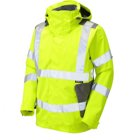 Leo Exmoor Ecoviz 10K Performance+ Breathable Jacket Hi-Vis Yellow - Darbo drabužiai - Darbo drabužiai - 3XL-10XL