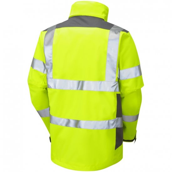 Leo Exmoor Ecoviz 10K Performance+ Breathable Jacket Hi-Vis Yellow - Darbo drabužiai - Darbo drabužiai - 3XL-10XL