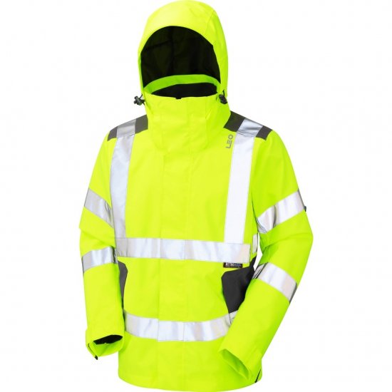 Leo Exmoor Ecoviz 10K Performance+ Breathable Jacket Hi-Vis Yellow - Darbo drabužiai - Darbo drabužiai - 3XL-10XL