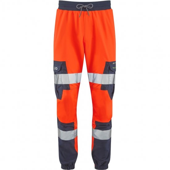 Leo Hawkcombe Ecoviz High Performance Ballistic Stretch Trousers Hi-Vis Orange/Navy - Darbo drabužiai - Darbo drabužiai - 3XL-10XL