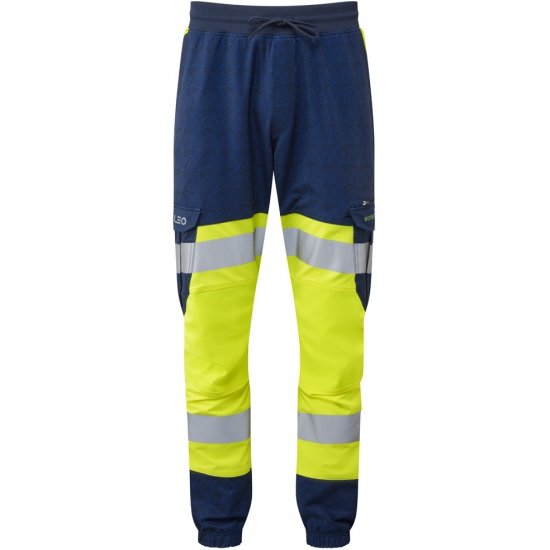 Leo Hawkridge Ecoviz High Performance 4X Stretch Trouser Hi-Vis Yellow/Grey - Darbo drabužiai - Darbo drabužiai - 3XL-10XL
