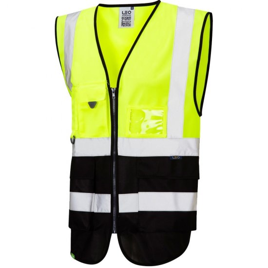 Leo Lynton Ecoviz Superior Waistcoat Hi-Vis Yellow/Black - Darbo drabužiai - Darbo drabužiai - 3XL-10XL