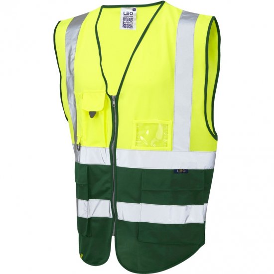 Leo Lynton Ecoviz Superior Waistcoat Hi-Vis Yellow/Green - Darbo drabužiai - Darbo drabužiai - 3XL-10XL