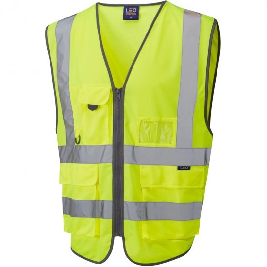 Leo Barnstaple Ecoviz Superior Anti-Entanglement Waistcoat Hi-Vis Yellow - Darbo drabužiai - Darbo drabužiai - 3XL-10XL