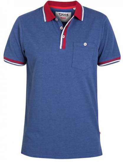 D555 Nigel Polo Denim Blue - Polo marškinėliai - Polo marškinėliai - 2XL-8XL