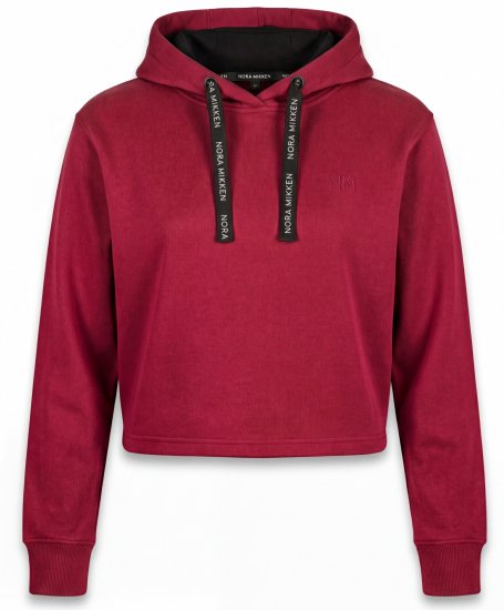 Nora Mikken KAMILLA Cropped Hoodie Burgundy - DRABUŽIAI MOTERIMS XS-XXL - 