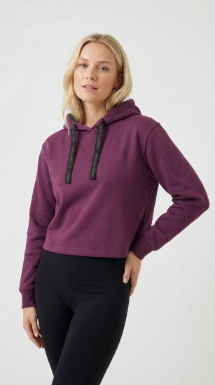 Nora Mikken KAMILLA Cropped Hoodie Mauve Wine - DRABUŽIAI MOTERIMS XS-XXL - 