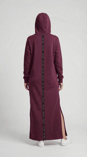 Nora Mikken MARI Maxi Hoodie Dress Mauve Wine - DRABUŽIAI MOTERIMS XS-XXL - 