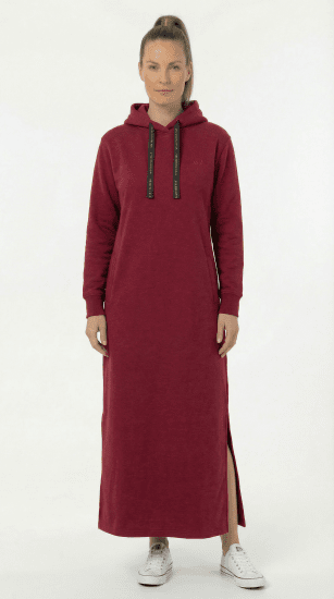 Nora Mikken MARTINA Maxi Hoodie Dress Burgundy - DRABUŽIAI MOTERIMS XS-XXL - 