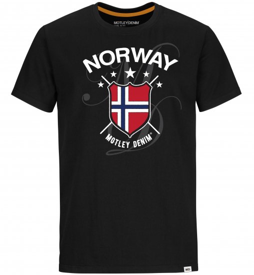 Motley Denim Norway T-shirt Black - Marškinėliai - Marškinėliai - 2XL-14XL