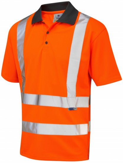 Leo Rockham Coolviz Polo Shirt Hi-Vis Orange - Darbo drabužiai - Darbo drabužiai - 3XL-10XL
