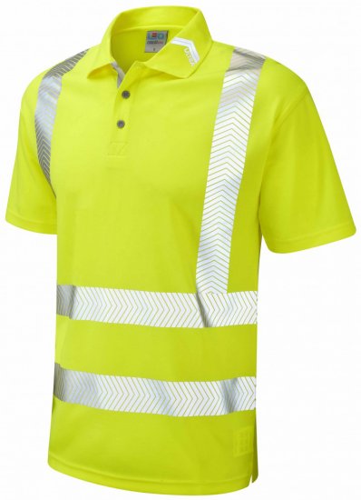 Leo Broadsands Coolviz Ultra Polo Hi-Vis Yellow - Darbo drabužiai - Darbo drabužiai - 3XL-10XL