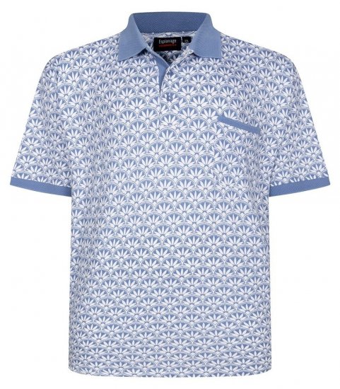 Espionage P231 Polo marškinėliai su geometrine spauda mėlyna/balta - Polo marškinėliai - Polo marškinėliai - 2XL-8XL