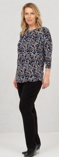 Scandinavian Caramel Tiny Flower Petals Blouse Light Blue - Spausdinti marškinėliai moterims - 