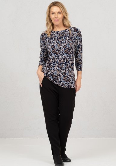 Scandinavian Caramel Tiny Flower Petals Blouse Light Blue - Spausdinti marškinėliai moterims - 