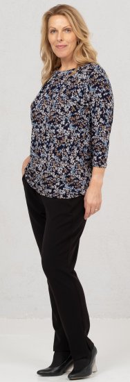 Scandinavian Caramel Tiny Flower Petals Blouse Light Blue - Spausdinti marškinėliai moterims - 