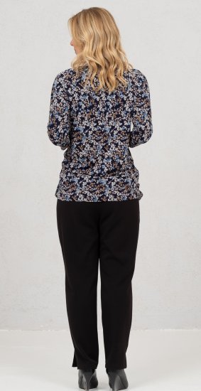 Scandinavian Caramel Tiny Flower Petals Blouse Light Blue - Spausdinti marškinėliai moterims - 