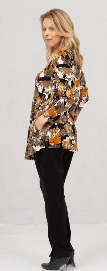 Scandinavian Caramel Flower Petals Tunic Orange and Brown - Spausdinti marškinėliai moterims - 