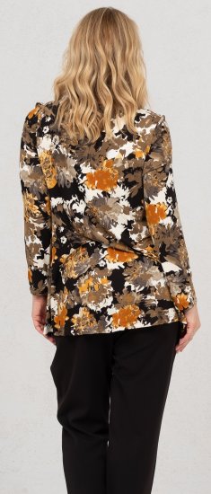 Scandinavian Caramel Flower Petals Tunic Orange and Brown - Spausdinti marškinėliai moterims - 