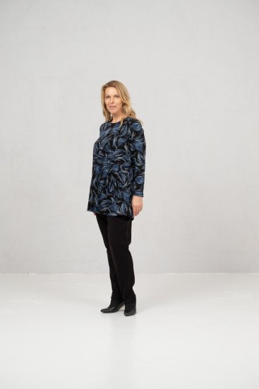 Scandinavian Caramel Swirls Tunic Blue - Spausdinti marškinėliai moterims - 